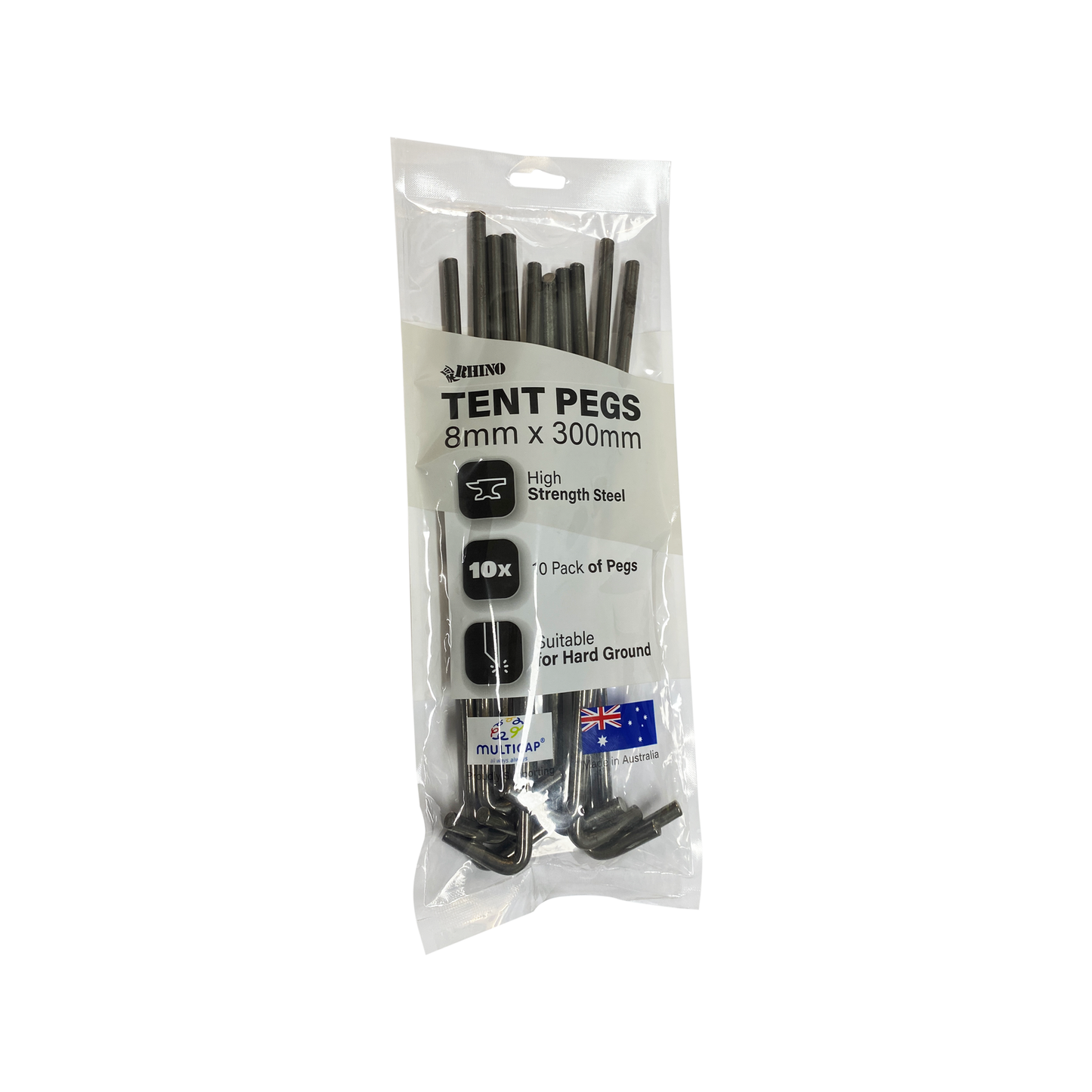 Rhino Tent Peg - 8 x 300mm - 10 Pack