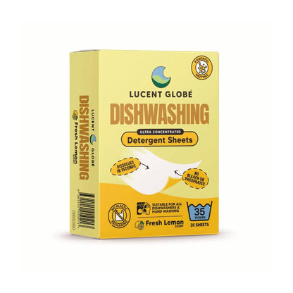 Lucent Globe Dishwashing Detergent Sheets Fresh Lemon - 35 Pack