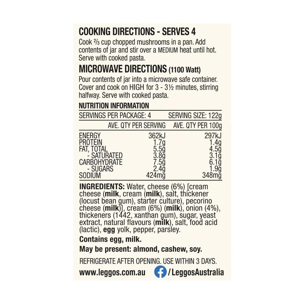 Leggos Pasta Sauce Carbonara Halal - 490g