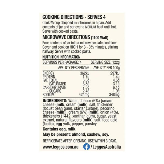 Leggos Pasta Sauce Carbonara Halal - 490g