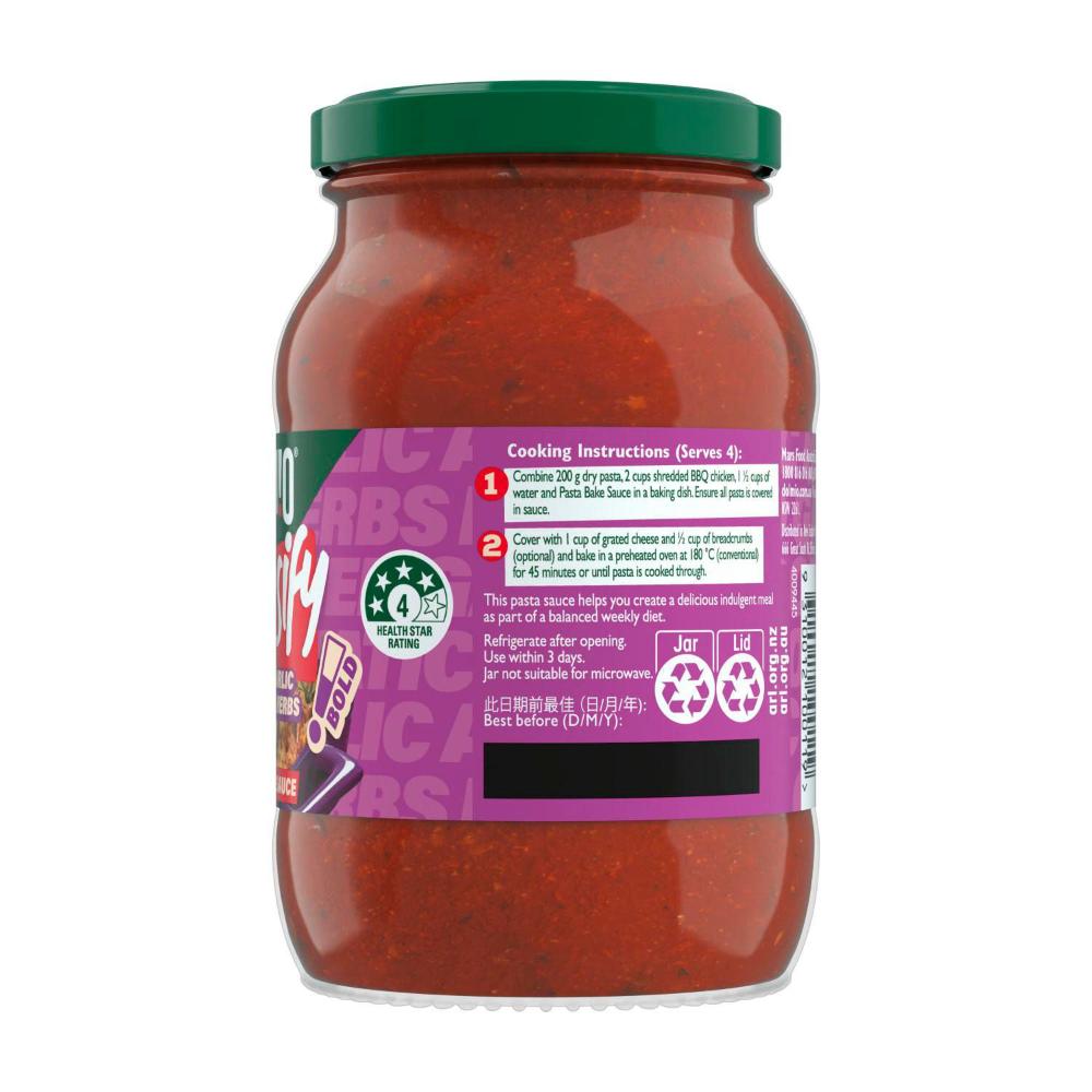 Dolmio Intensify Roasted Garlic & Aromatic Herbs Pasta Bake Sauce - 400g