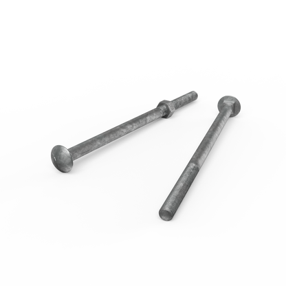 Zenith Hot Dip Galvanised Cup Head Bolts & Nuts - M12 x 240mm - 12 Pack