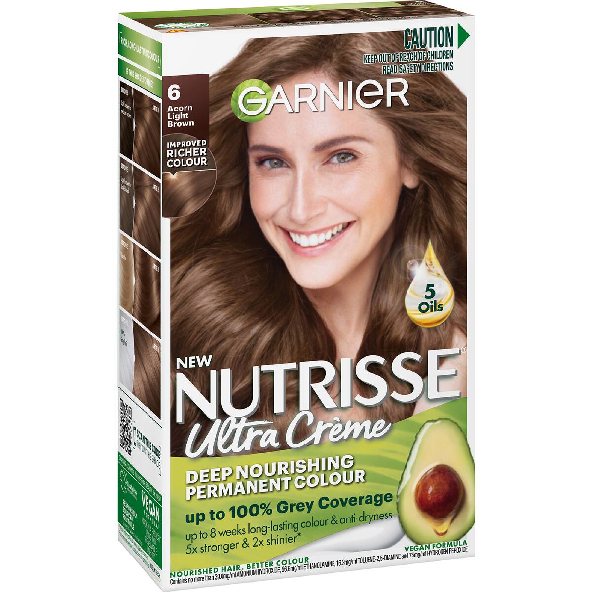 Garnier Nutrisse Permanent Hair Colour 6 Acorn Each