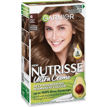 Garnier Nutrisse Permanent Hair Colour 6 Acorn Each