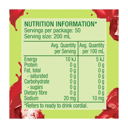 Golden Cire Cordial Zero Sugar Apple Blackcurrant - 2L