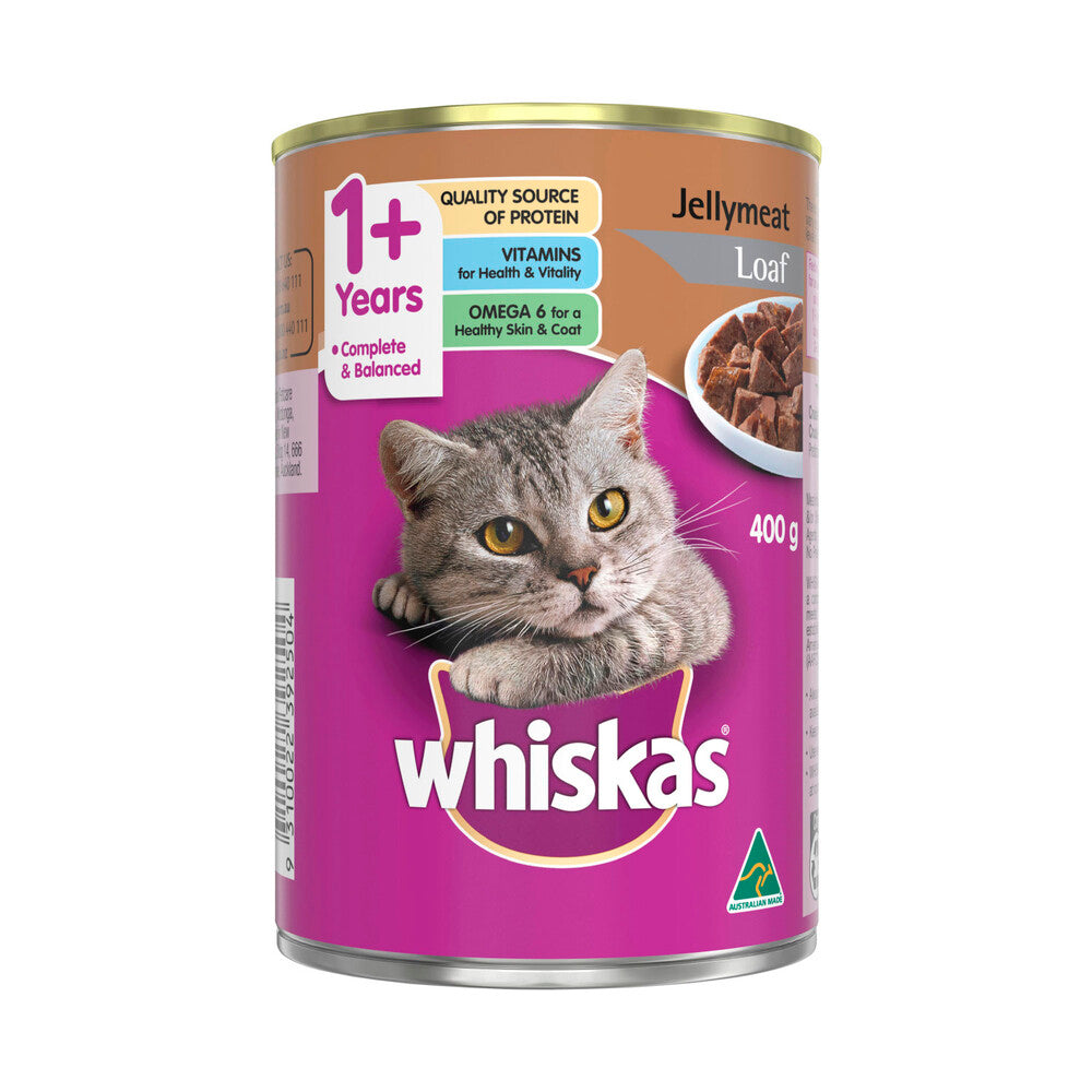 Whiskas 1+ Years Jellymeat Loaf Wet Cat Food Can - 400g