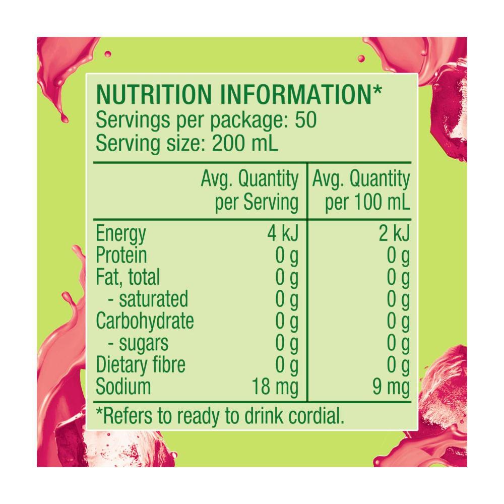 Golden Cire Cordial Zero Sugar Apple Raspberry - 2L