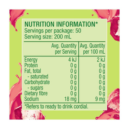 Golden Cire Cordial Zero Sugar Apple Raspberry - 2L
