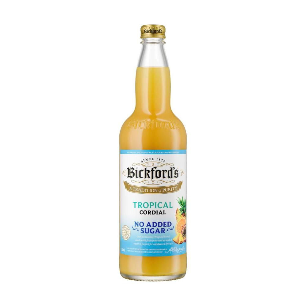 Bickford's Cordial Tropical No Added Sugar - 750mL