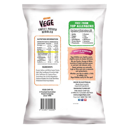 Vege Chips Sweet Potato Nibbles Salt & Vinegar Flavour 75g
