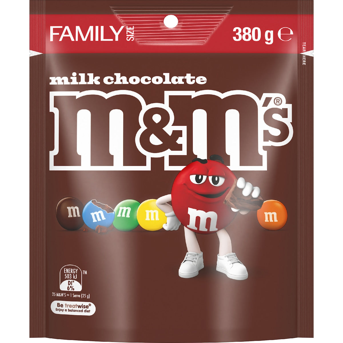 M&ms Milk Chocolate Snack & Share Bag 380g
