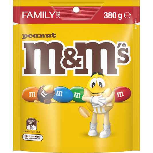 M&ms Peanut Milk Chocolate Snack & Share Bag 380g
