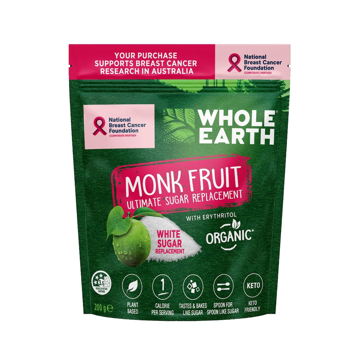 Whole Earth Monk Fruit Sweetener Granules 200g