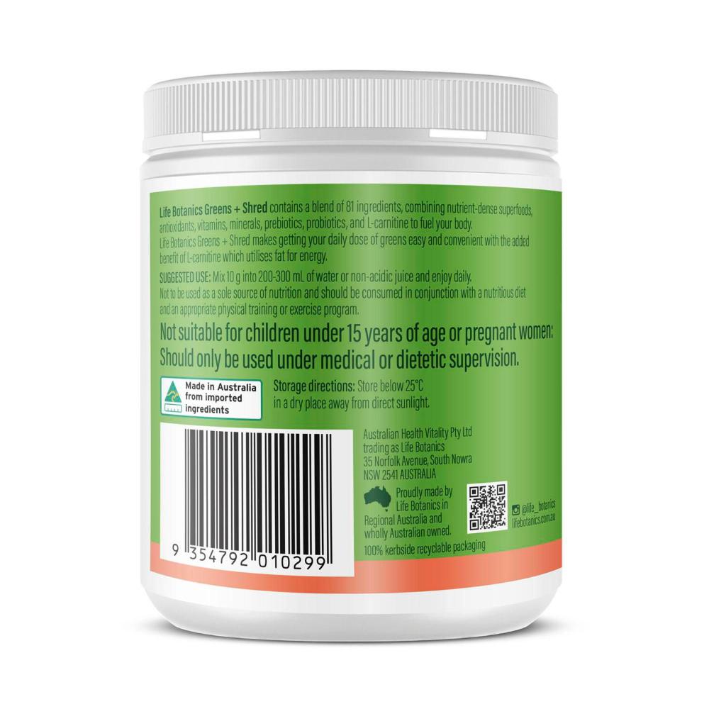 Life Botanics Powder Greens + Shred - 150g