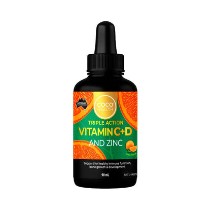 Coco Health Triple Action Vitamin C D & Zinc - 90mL