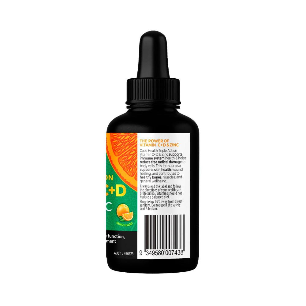 Coco Health Triple Action Vitamin C D & Zinc - 90mL