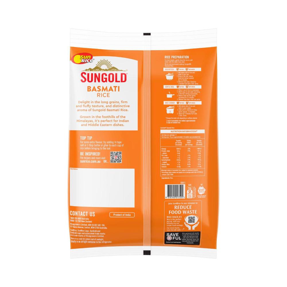 Sungold Indian Basmati Rice - 5kg