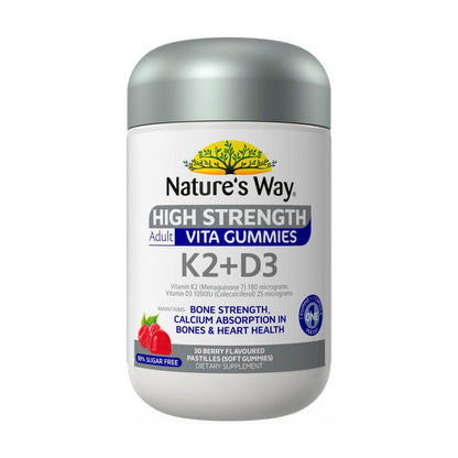 Nature's Way High Strength Gummies Vitamin D3+k2 - 30 Pack