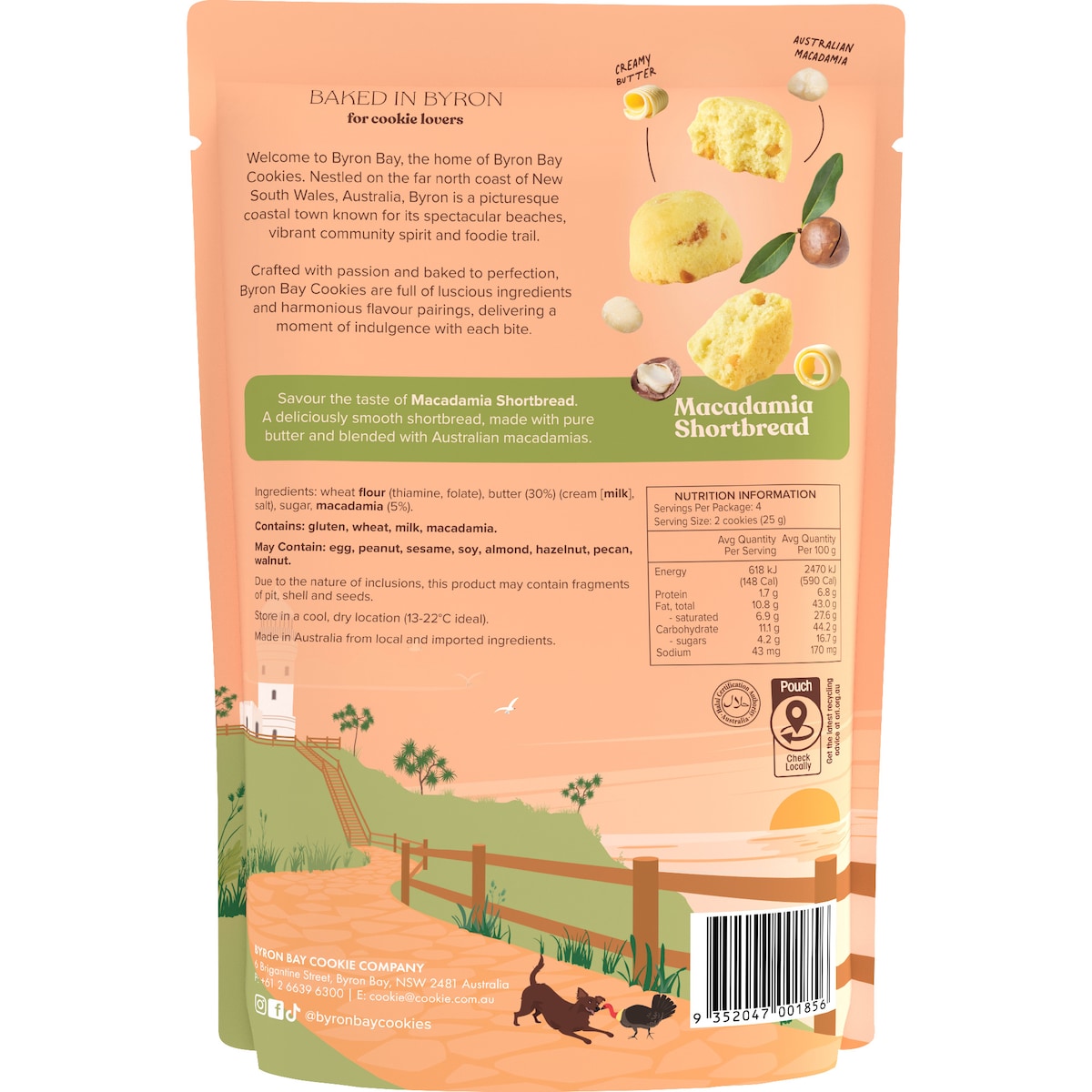 Byron Bay Cookies Macadmia Shortbread Bites 100g