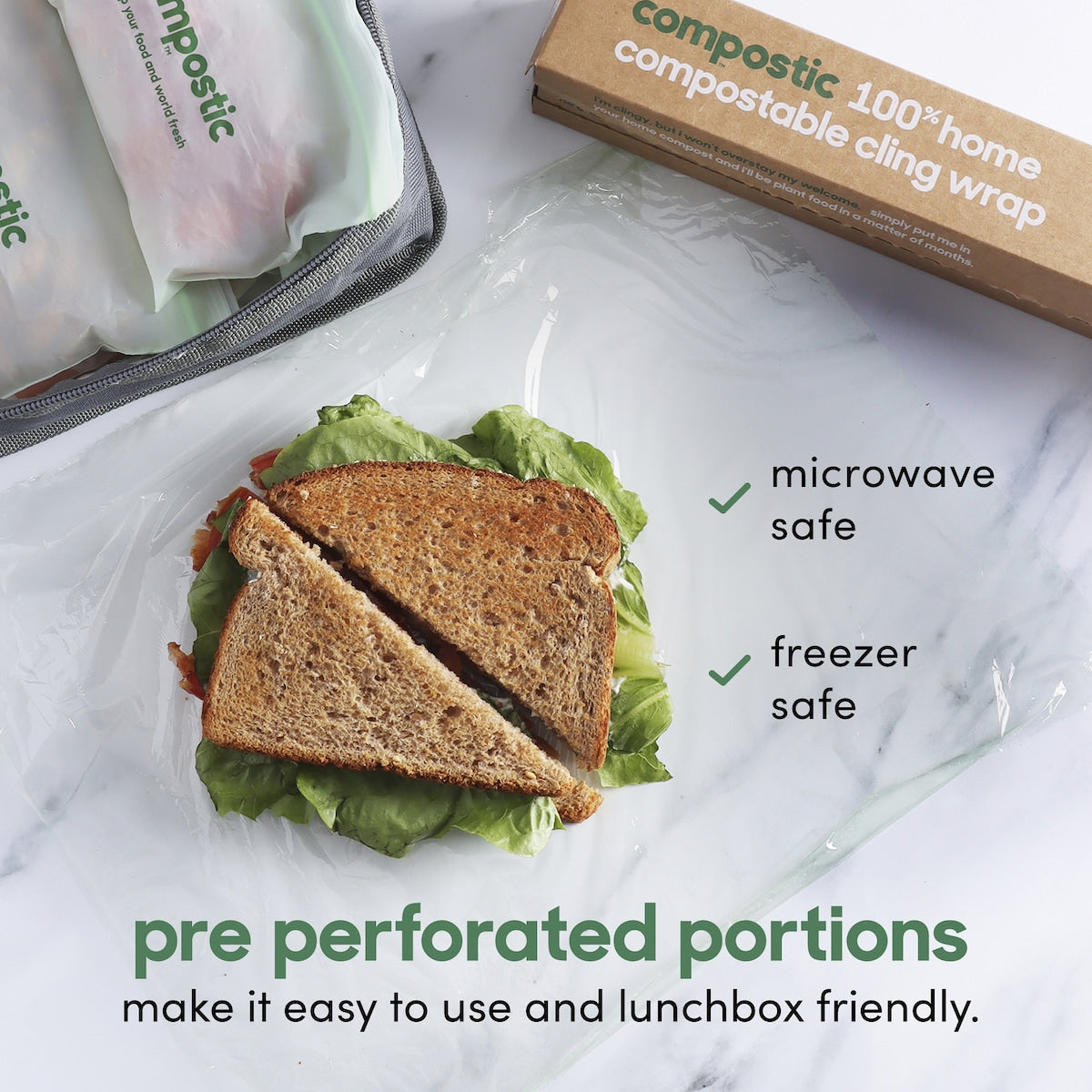 Compostic 100% Home Compostable Cling Wrap 30m Each