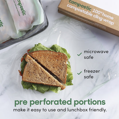Compostic 100% Home Compostable Cling Wrap 30m Each