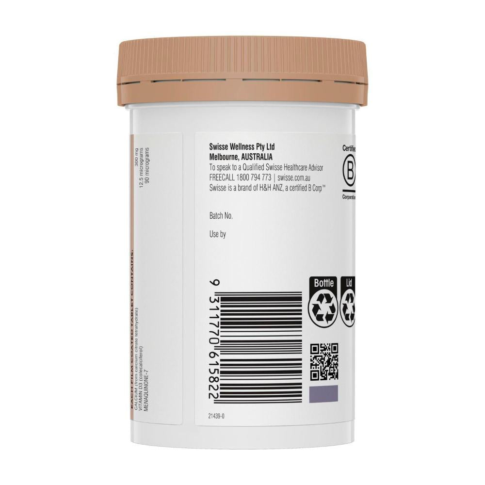 Swisse Ub Calcium + D3 + K2 - 60 Pack