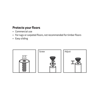 Surface Gard Adjustable Glide - 30mm - 4 Pack - Black