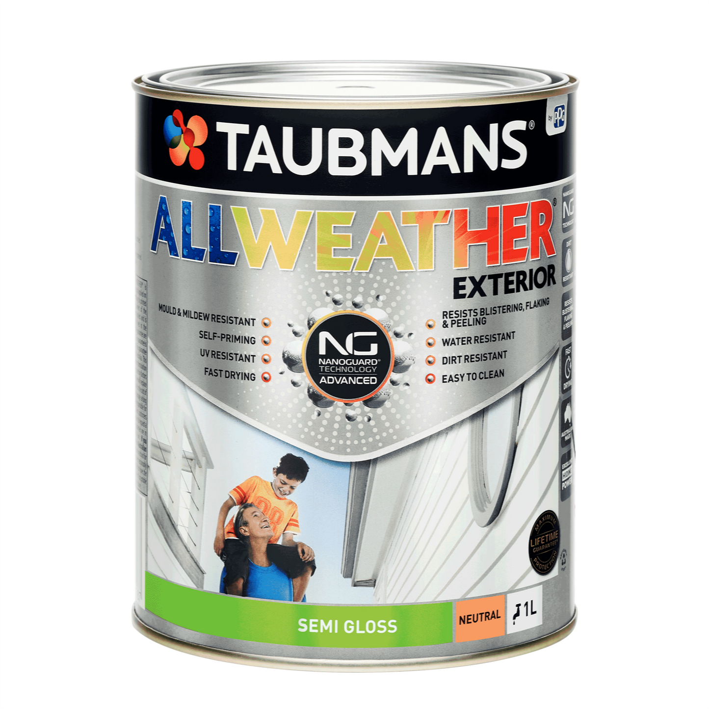 Taubmans Neutral Semi Gloss All Weather Exterior Paint - 1L