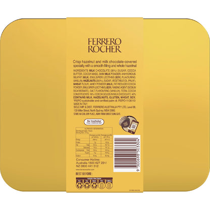 Ferrero Rocher Chocolate Gold Cube Tin 18 Pack