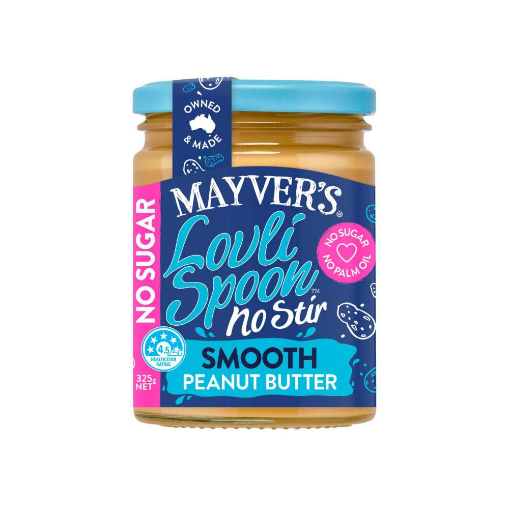 Mayver's Lovli Spoon No Sugar No Stir Smooth Peanut Butter - 325g