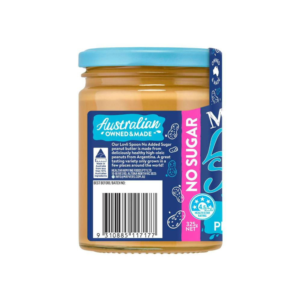 Mayver's Lovli Spoon No Sugar No Stir Smooth Peanut Butter - 325g