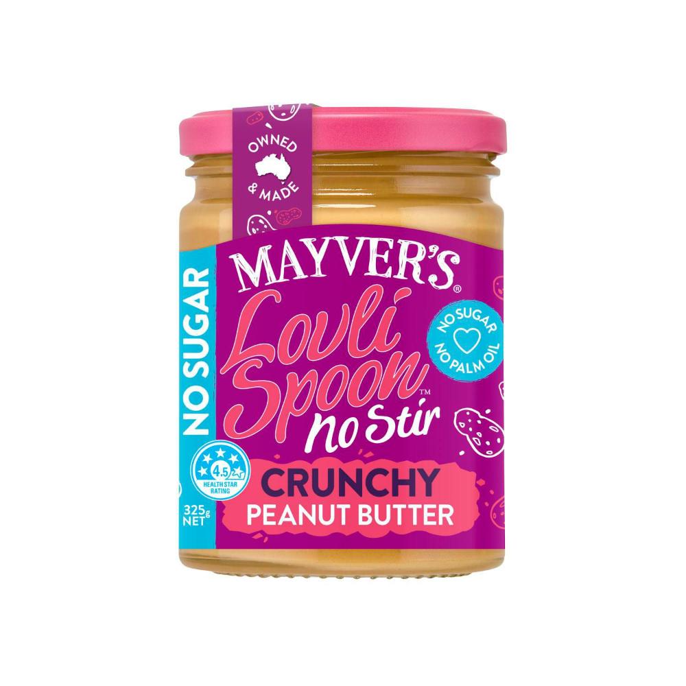 Mayver's Lovli Spoon No Sugar No Stir Crunchy Peanut Butter - 325g