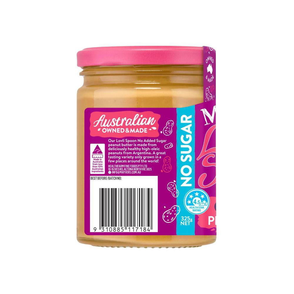 Mayver's Lovli Spoon No Sugar No Stir Crunchy Peanut Butter - 325g