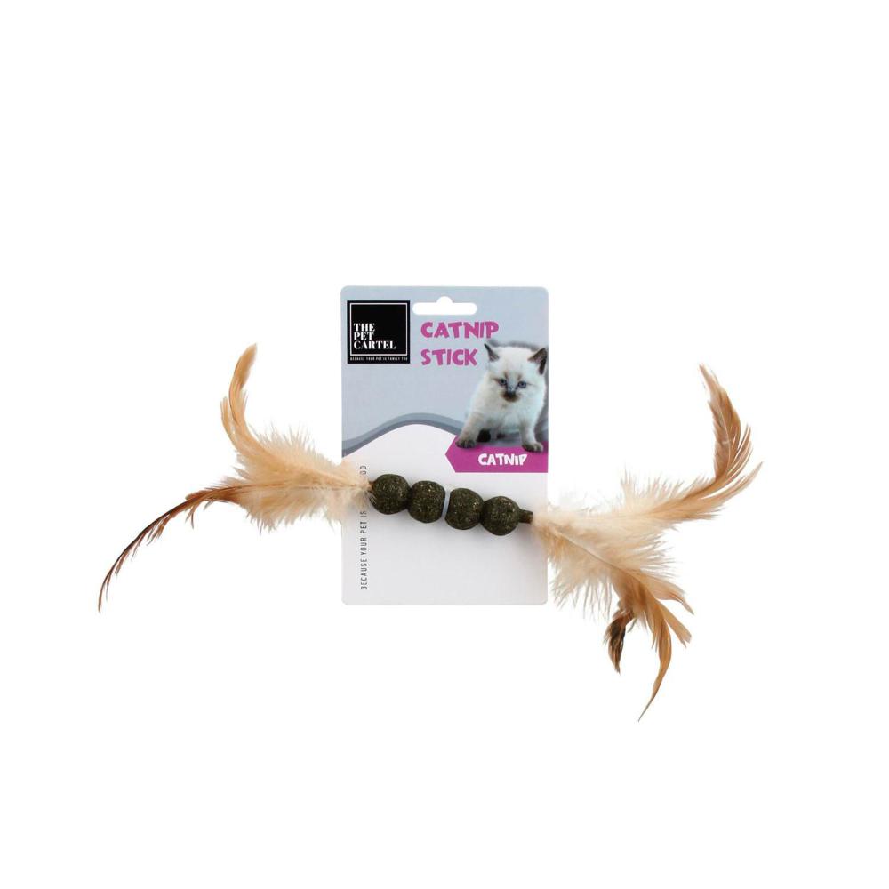 The Pet Cartel Catnip Stick Balls With Feather Inetractive Play Cat Toy - 1 Pack