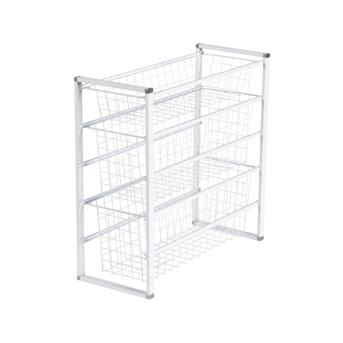 Flexi Storage White Wire Basket - 2 Runner - Half Width - Steel - Versatile
