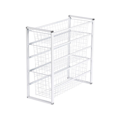 Flexi Storage White Wire Basket - 2 Runner - Half Width - Steel - Versatile
