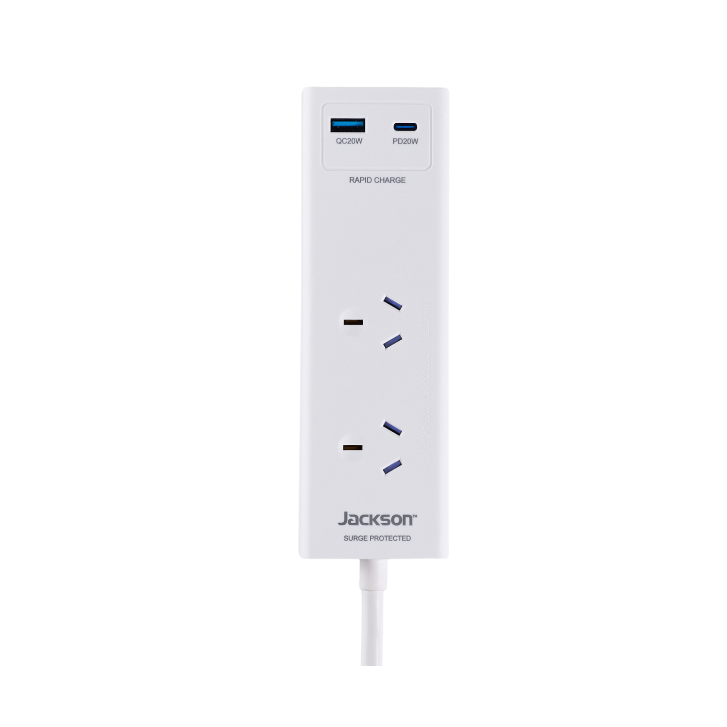 Jackson Portable Powerboard - 2 Outlet - 0.9m - PD 20W - White
