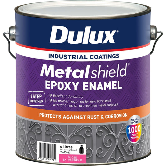 Dulux Metalshield Epoxy Enamel Gloss Paint - 4L - Extra Bright