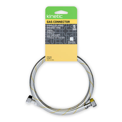 Kinetic 2000mm Stainless Steel Flexible Braided Gas Connector