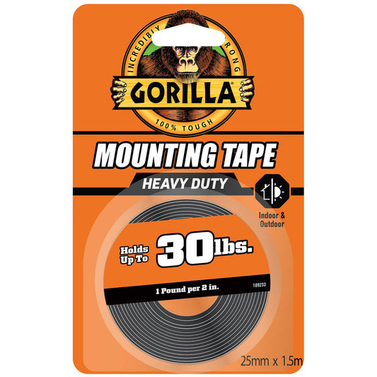 Gorilla Heavy Duty Mounting Tape - 1.5m - Tape - Weatherproof