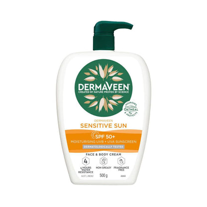 Dermaveen Sensitive Sun Face & Body Cream SPF 50+ - 500g
