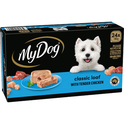 My Dog Adult Classic Loaf Tender Chicken Wet Food Trays 100g X 24 Pack