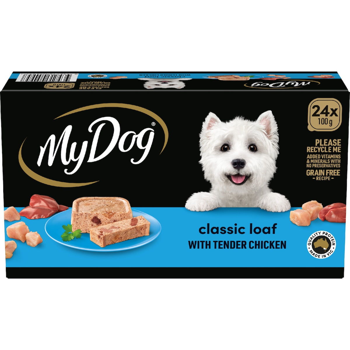 My Dog Adult Classic Loaf Tender Chicken Wet Food Trays 100g X 24 Pack