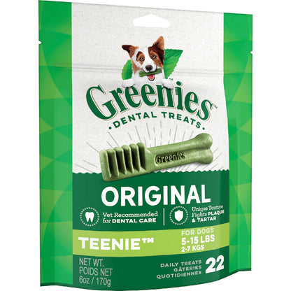 Greenies Canine Dental Dog Treats Original Teenie 22 Chews 170g