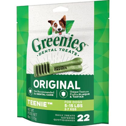 Greenies Canine Dental Dog Treats Original Teenie 22 Chews 170g