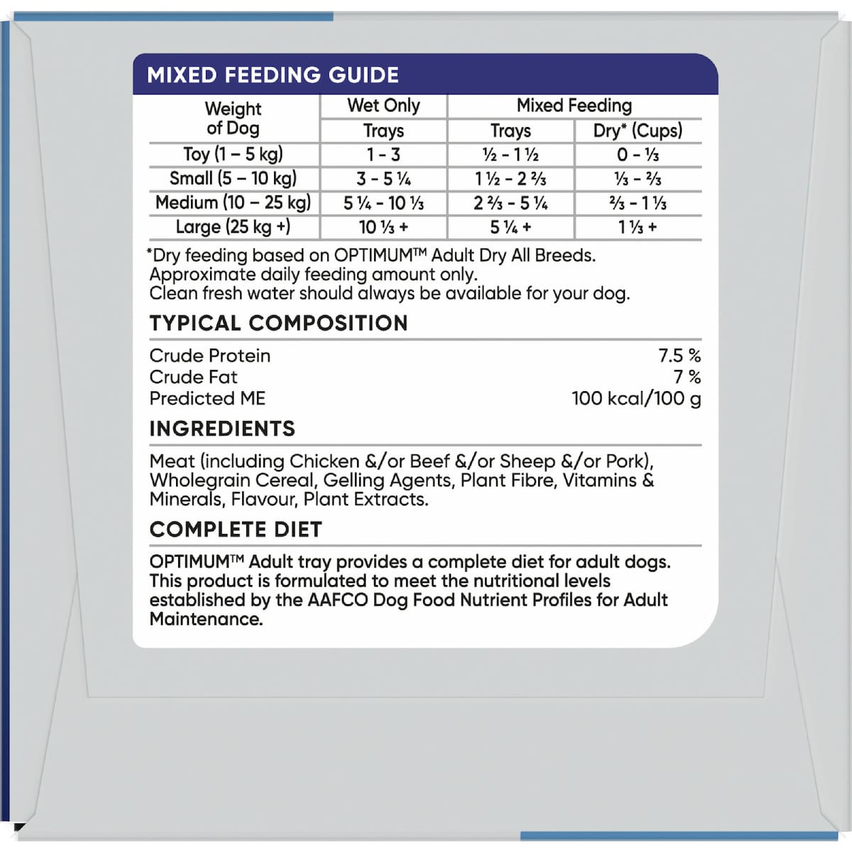 Optimum Adult Wet Dog Food With Chicken & Rice Trays 100g X 6 Pack