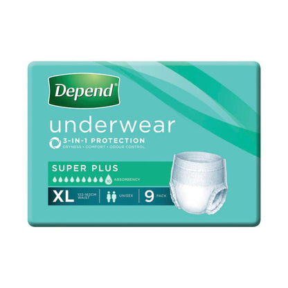 Depend Underwear Super Plus Extra Large - 9 Pack