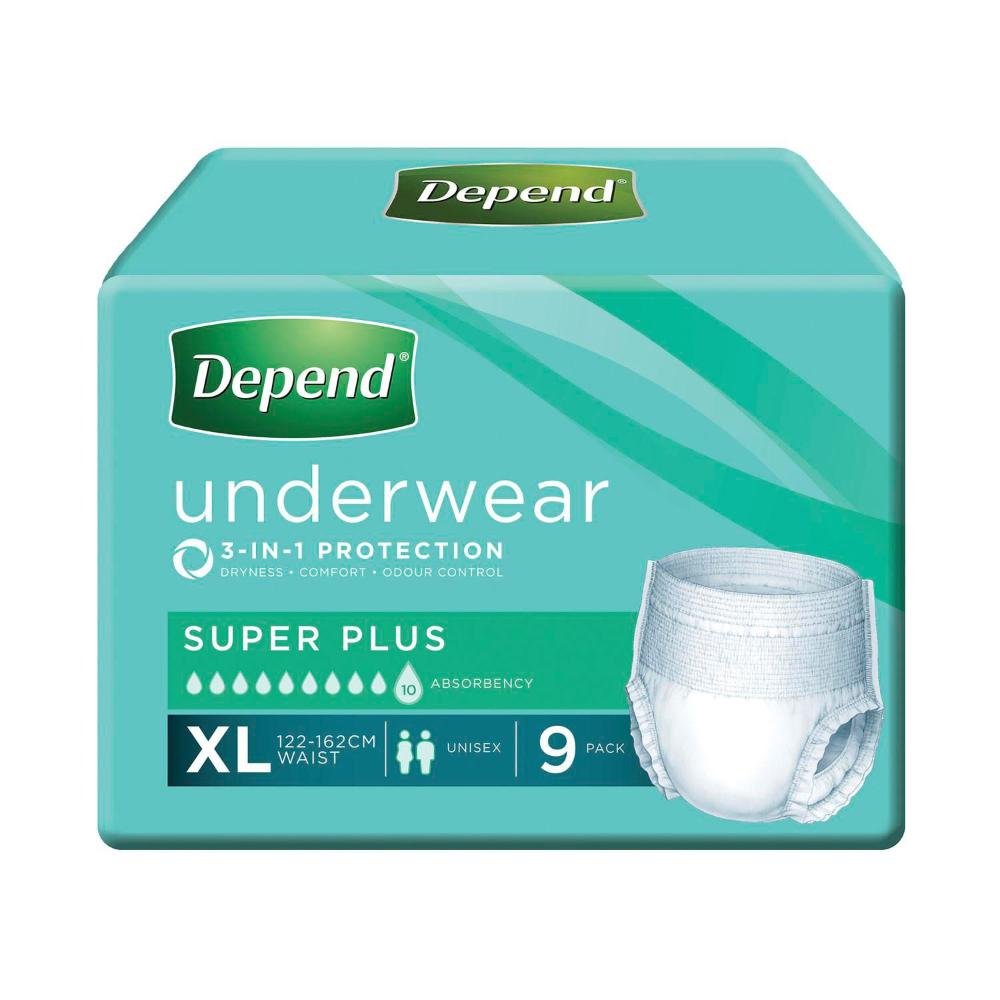 Depend Underwear Super Plus Extra Large - 9 Pack