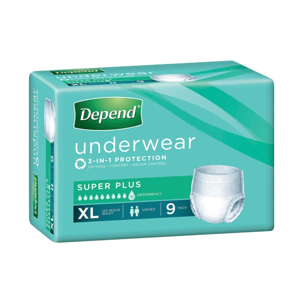 Depend Underwear Super Plus Extra Large - 9 Pack