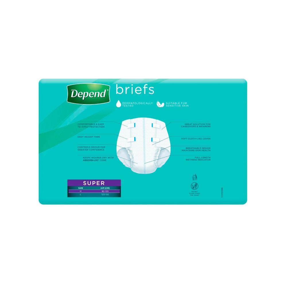 Depend Brief Super Medium - 20 Pack